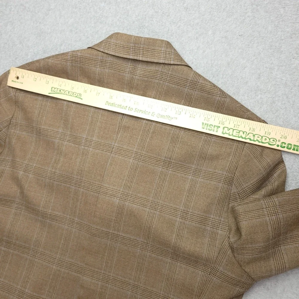 Jos A Bank Signature Blazer Mens 42R Brown Plaid Wool Tweed Sport Coat Jacket